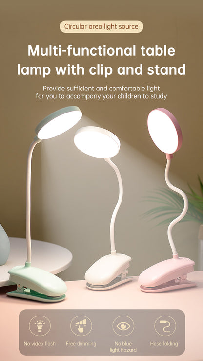 Table Lamp Eye Protection Desk Rechargeable Plug-In Dual Purpose Clamp Table Lamp Dormitory Bedroom Learning LED Bedside