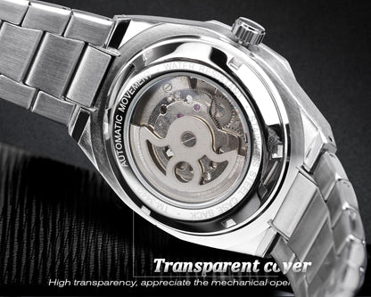 Men's fashionable skeletonized mechanical watch