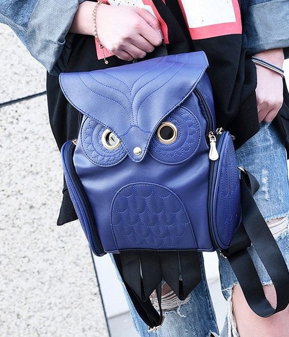 Owl PU Leather Backpack for Women