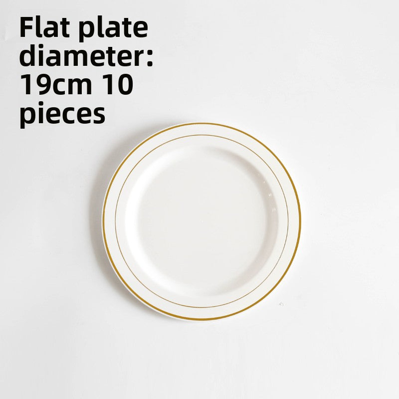 Gold Disposable Plastic Dinner Plates