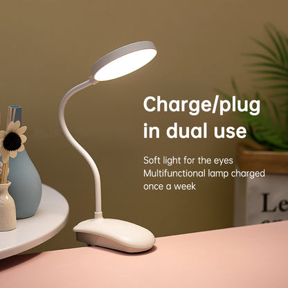 Table Lamp Eye Protection Desk Rechargeable Plug-In Dual Purpose Clamp Table Lamp Dormitory Bedroom Learning LED Bedside