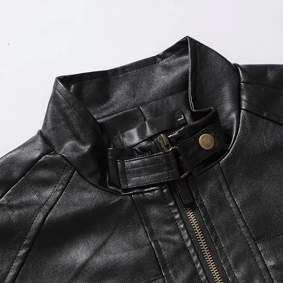 Foreign Trade European And American Men's Leather Jacket Men's Teenager's Collar Punk Men's Motorcycle Leather Jacket E8U533