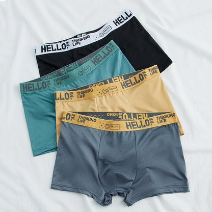 Men's Breathable Cotton Mid-Waist Boxer Briefs