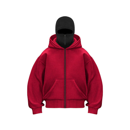 Hooded zipper pullover jacket