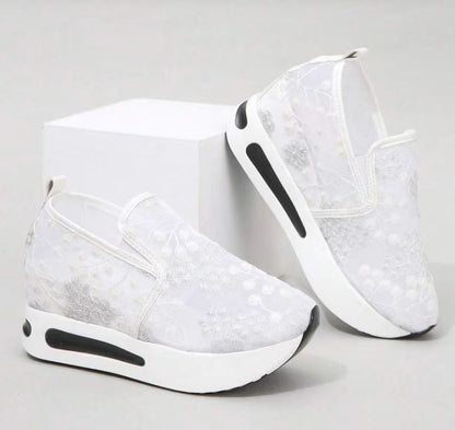 Women's Lace Mesh Slip-On Loafers