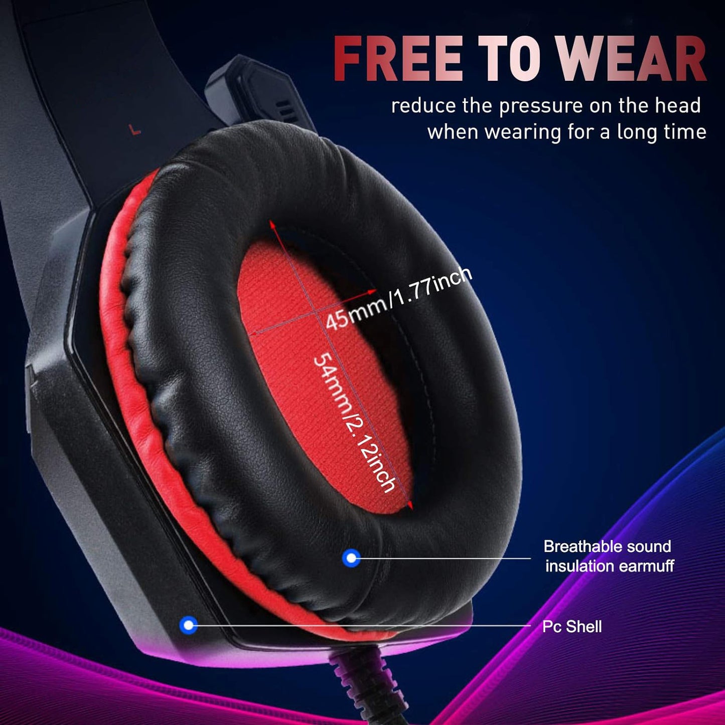 Head mounted gaming headphones colorful RGB wired computer headphones game controller headphones