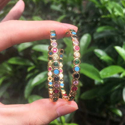 Elegant and sparkling iridescent glass stone earrings
