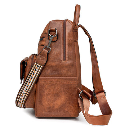 Double-color fringed backpack