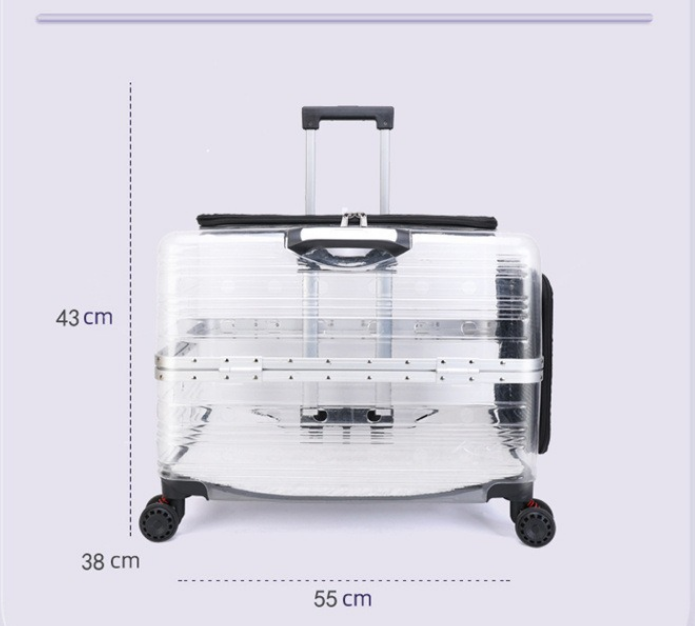 Rolling Pet Travel Trolley with Wheel, Transparent Capsule, Pink, Green, Puppies, Dogs, Cat Carriers Bag, 5-20Kg