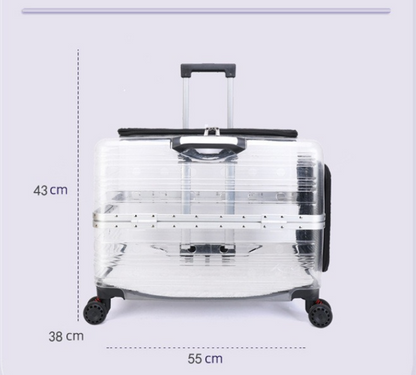Rolling Pet Travel Trolley with Wheel, Transparent Capsule, Pink, Green, Puppies, Dogs, Cat Carriers Bag, 5-20Kg