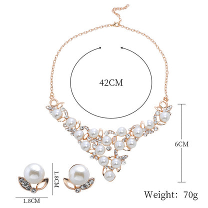 Necklace Earring Set Female Couple Birthday Valentine's Day Gift To Girlfriend Pearl Necklace Light Luxury Niche Clavicle Chain