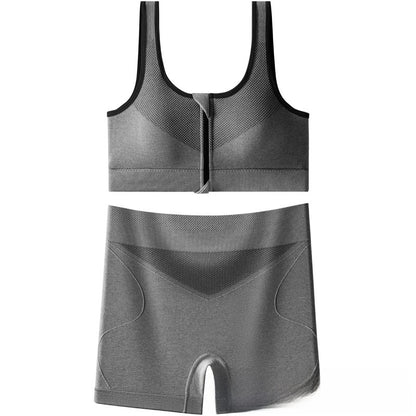 High-waisted and belt-cinching sports bra set