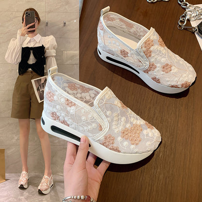 Women's Lace Mesh Slip-On Loafers