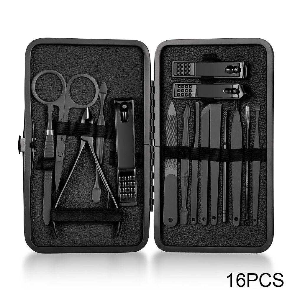 7/10/16/18 Pcs Manicure Cutters Nail Clipper Set Household Stainless Steel Ear Spoon Nail Clippers Pedicure Nail Scissors Tool