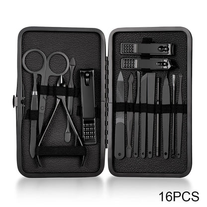 7/10/16/18 Pcs Manicure Cutters Nail Clipper Set Household Stainless Steel Ear Spoon Nail Clippers Pedicure Nail Scissors Tool