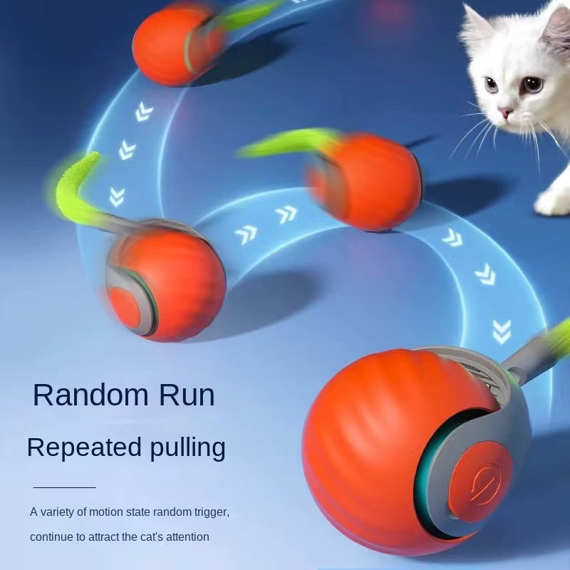 Pet Attraction Cat Toy Self-Entertainment Intelligent Interactive Cat Ball Automatic Teaser Stick Energy Consumption Tumbler Ball