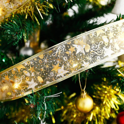 Christmas Ribbon LED String Lights Christmas Tree Decorative Lights Gift Box Decorative Ribbon Flashing Strings Satin Copper Wire Lights