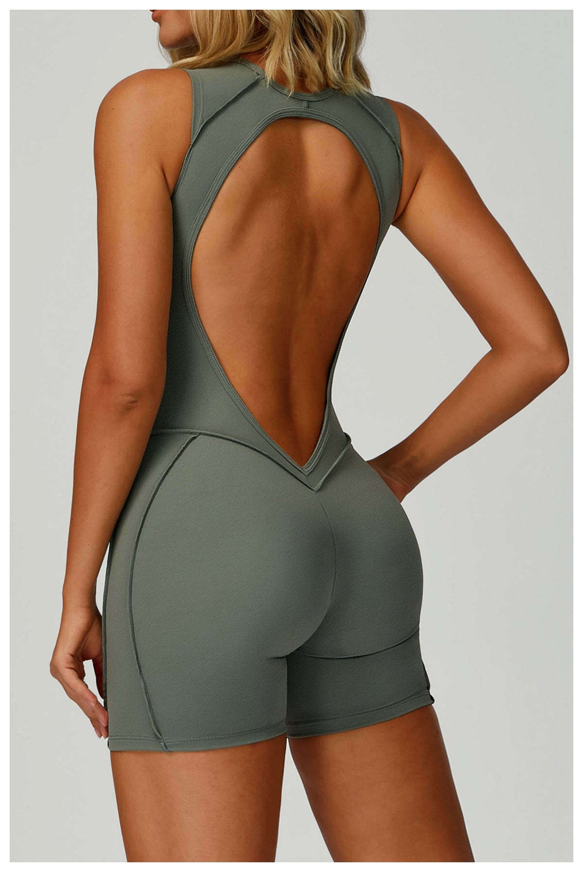 Fleece Jumpsuit Yoga Wear Backless  Lines Jumpsuit Women Running Sports Fitness Wear