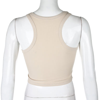 New Solid Color Elastic Self-Cultivation Sports And Leisure Vest Women's Outer Wear Bottom Wrap Chest Vest