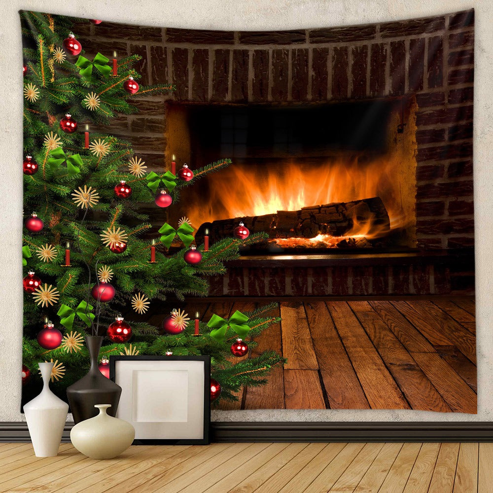 Christmas Tree Tapestry Room Decoration Wall Fabric Ins Hanging Fabric Home Bohemian Tapestry Christmas Tapestry