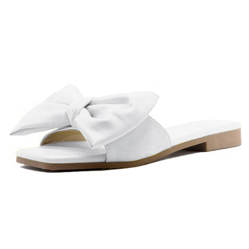Women's Sandals Bowknot  Flat Slippers Casual Beach Indoor&Outdoor Shoes