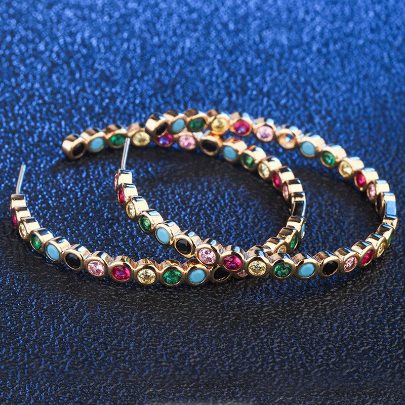 Elegant and sparkling iridescent glass stone earrings