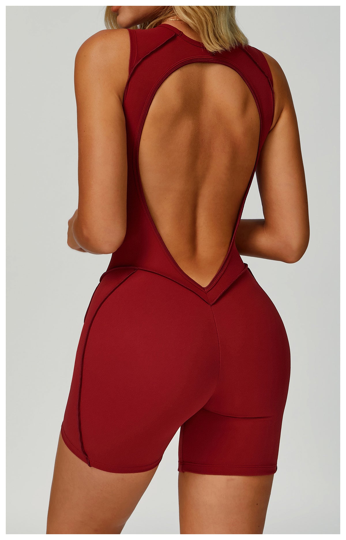 Fleece Jumpsuit Yoga Wear Backless  Lines Jumpsuit Women Running Sports Fitness Wear