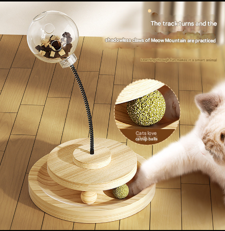 Cat Treat-Dispensing Toy, Cat Teaser Baseball, Cat Self-Entertainment Boredom-Relief Gadget, Freeze-Dried Cat Food Snack Feeder, Shaker Toy