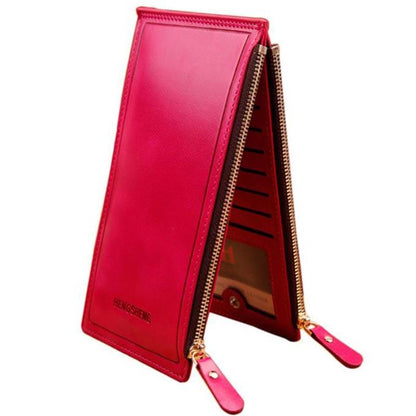 Fashion Women's Handbag Long Wallet Zipper Pocket Women's Purse Coin Card Holder Clutch Bifold Slim Purse Coin Female