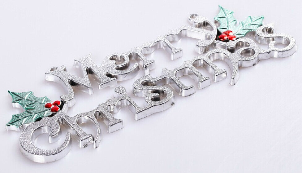 Christmas 14-60cm 3D English Decorative Plaque English Alphabet Plaque Christmas Tree Decorative Plaque Alphabet Pendant