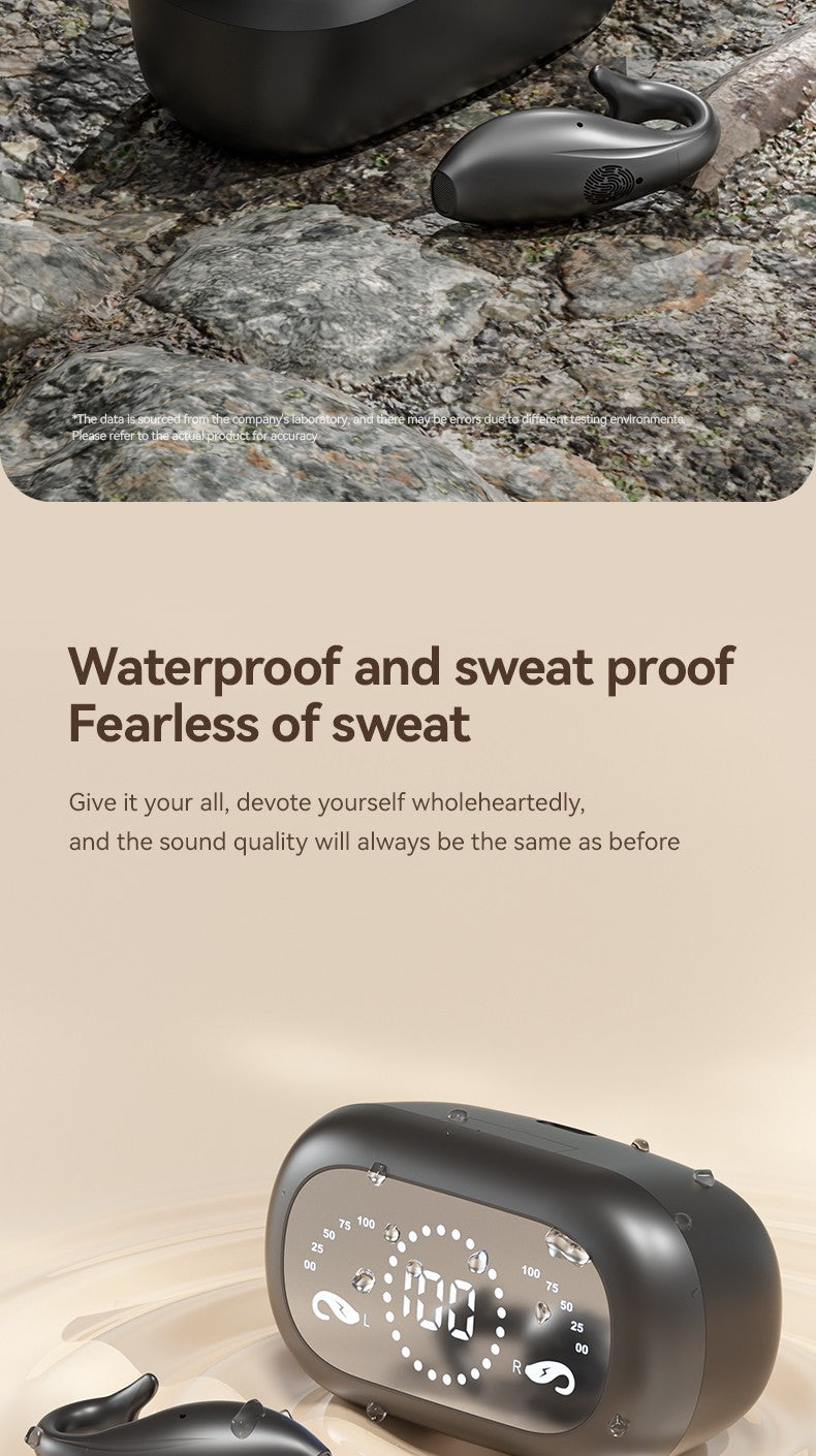 Dolphin M66 Ear Clip Earphones Huaqiangbei New Wireless Bone Conduction Bluetooth Earphones Digital Display Noise Reduction 5.4
