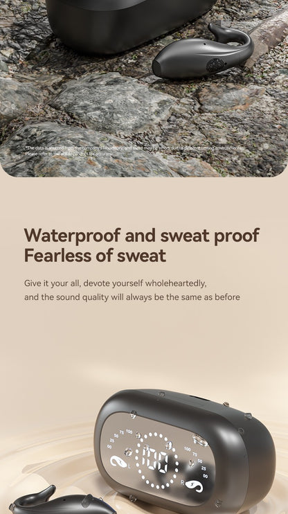 Dolphin M66 Ear Clip Earphones Huaqiangbei New Wireless Bone Conduction Bluetooth Earphones Digital Display Noise Reduction 5.4