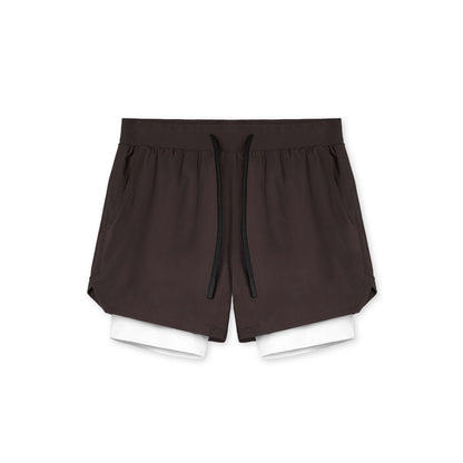 Fitness shorts men's nylon running muscle training stretch quick drying American double-layer basketball shorts summer