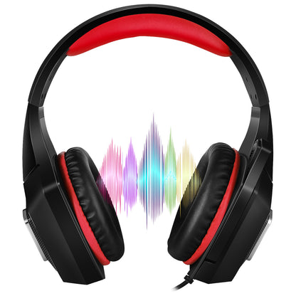 Head mounted gaming headphones colorful RGB wired computer headphones game controller headphones