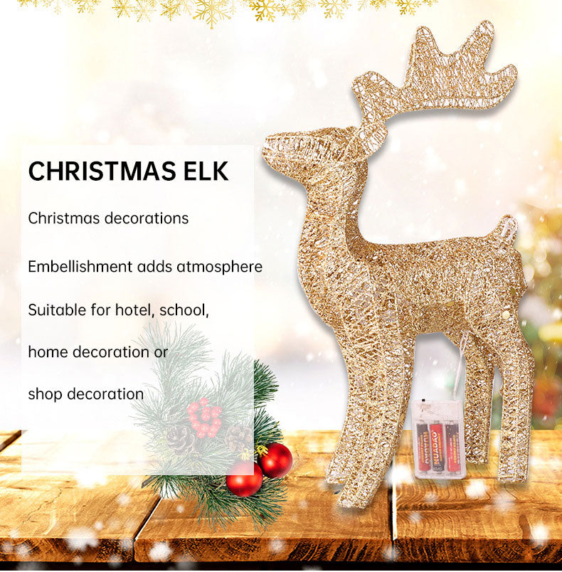 Christmas decoration iron deer decoration props 40cm lighting decoration Christmas lighting decoration