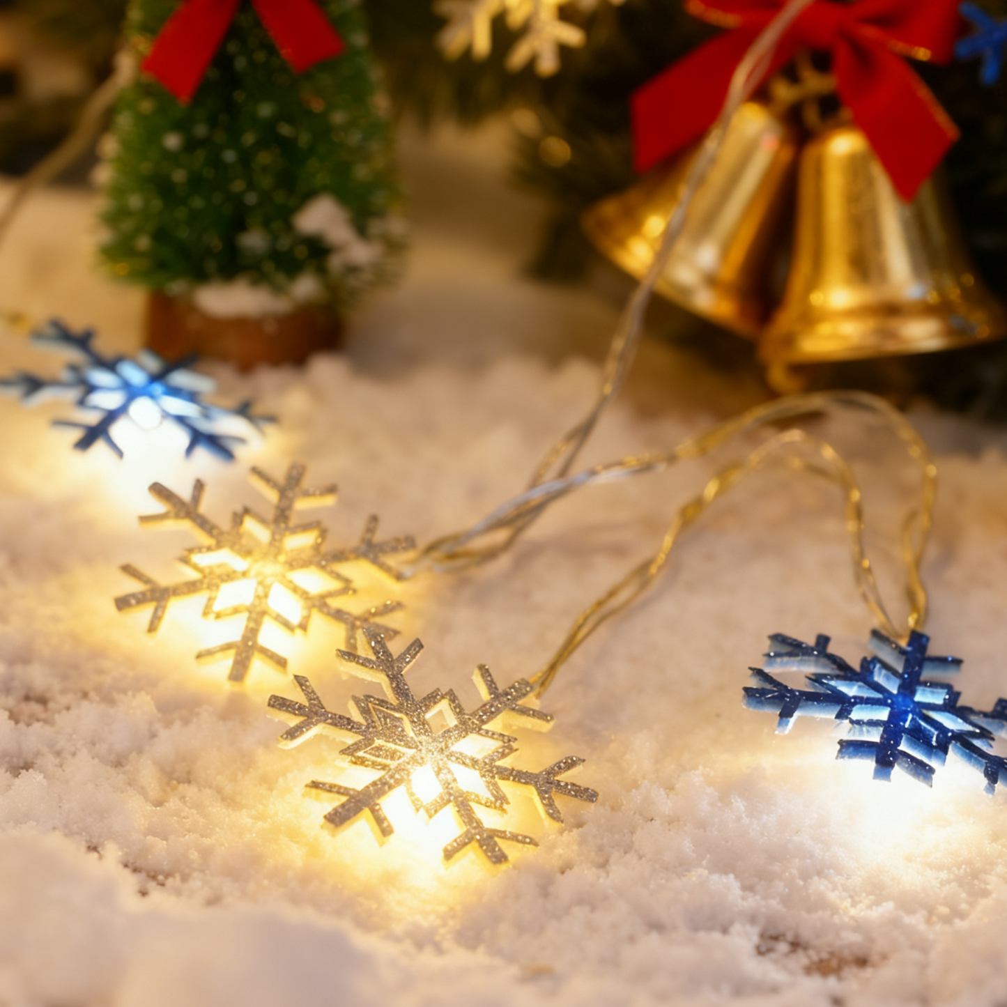 Non woven snowflake Christmas light LED string