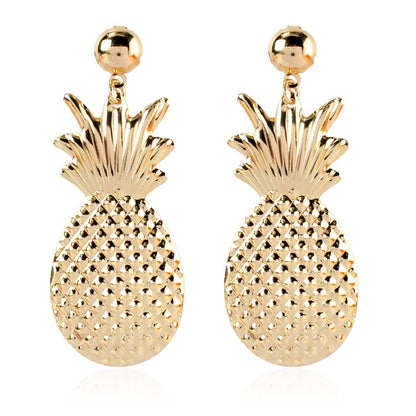 Creative Cute Style Alloy Pineapple Earrings Fashionable Street Style Girl Earrings