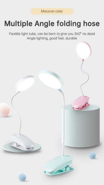 Table Lamp Eye Protection Desk Rechargeable Plug-In Dual Purpose Clamp Table Lamp Dormitory Bedroom Learning LED Bedside