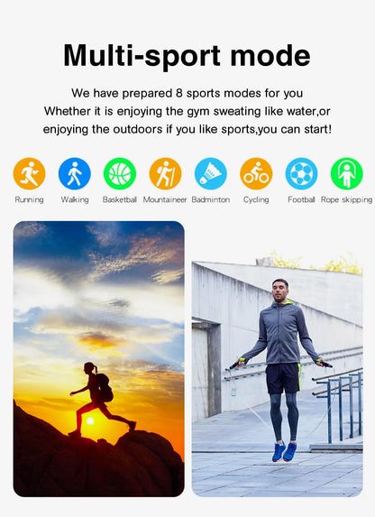 E1-2 Smart Watch Men Bluetooth Call Custom Dial Full Touch Screen Waterproof Smartwatch For Android IOS Sports Fitness Tracker