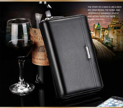 Brand wallet men wallets leather fashion handbags Men's wallet luxury high capacity casual black men's handbag wallet leather