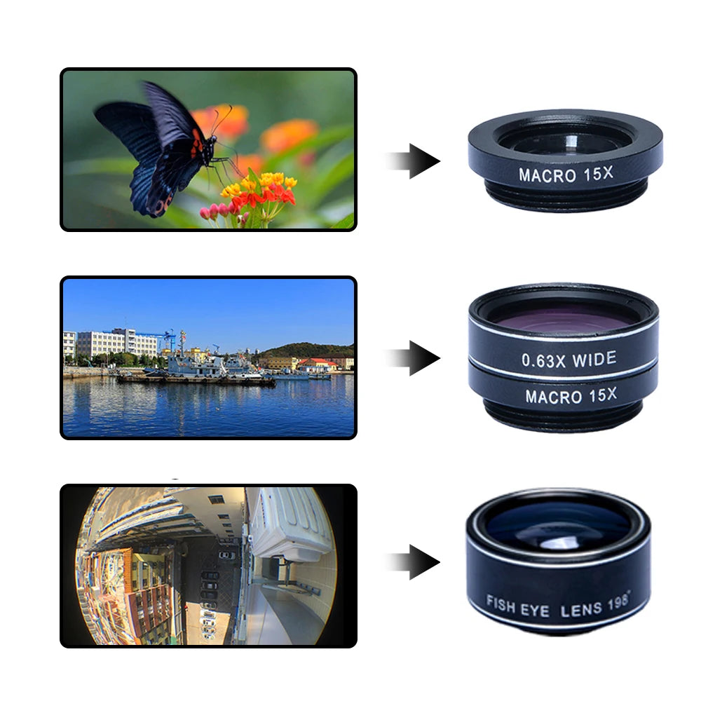 APEXEL 5 in 1 Fisheye Wide Angle Macro lens Telescope telephoto lens CPL Mobile Phone mini camera lens for iPhone Samsung xiaomi