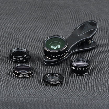 APEXEL 5 in 1 Fisheye Wide Angle Macro lens Telescope telephoto lens CPL Mobile Phone mini camera lens for iPhone Samsung xiaomi