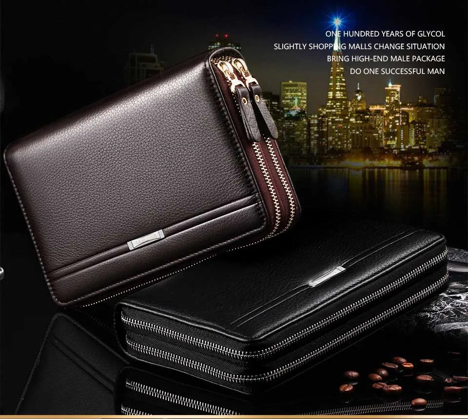 Brand wallet men wallets leather fashion handbags Men's wallet luxury high capacity casual black men's handbag wallet leather