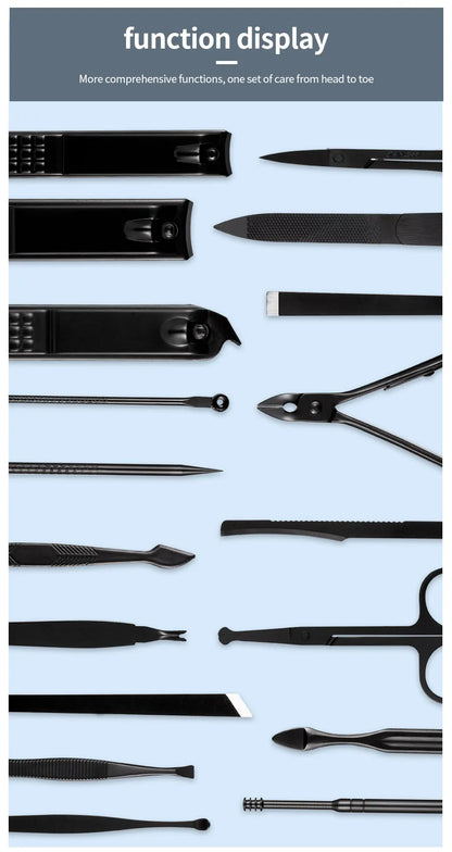 7/10/16/18 Pcs Manicure Cutters Nail Clipper Set Household Stainless Steel Ear Spoon Nail Clippers Pedicure Nail Scissors Tool
