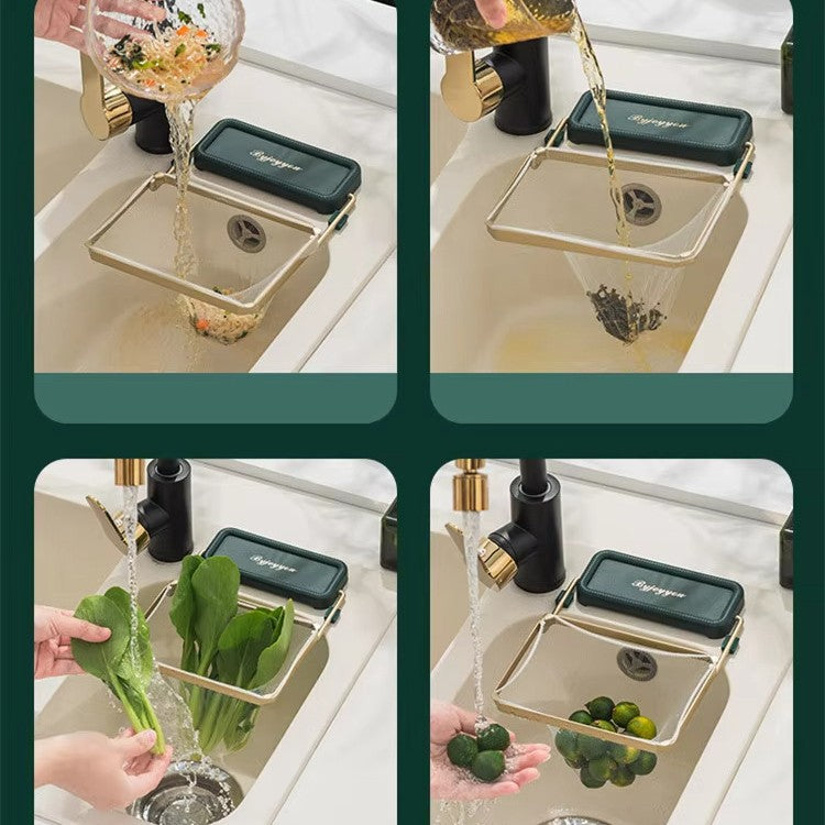 Kitchen Drain Rack Sink Drain Blue Seamless Creative Multifunctional Dry And Wet Separation Plastic Vegetable Washing Pool Filter Basket