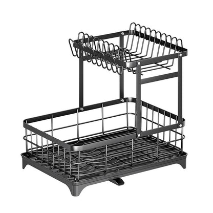 Explosive Cross-border Self-draining Bowl Rack Multifunctional Storage Rack Table Top Draining Rack Dishes Storage Rack Cupboard