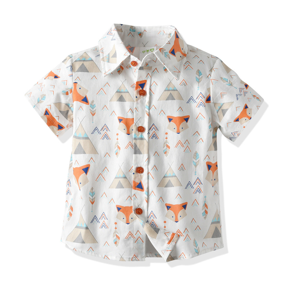 Boys Summer New Fox Head Shirt Strap Trousers Gentleman Suit Baby June 1 Graduation Performance Dress