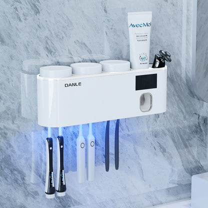 Intelligent Toothbrush Sterilizer Ultraviolet Sterilization Charging Light Energy Punch-Free Wall-Mounted Electric Brush Cup Storage Rack