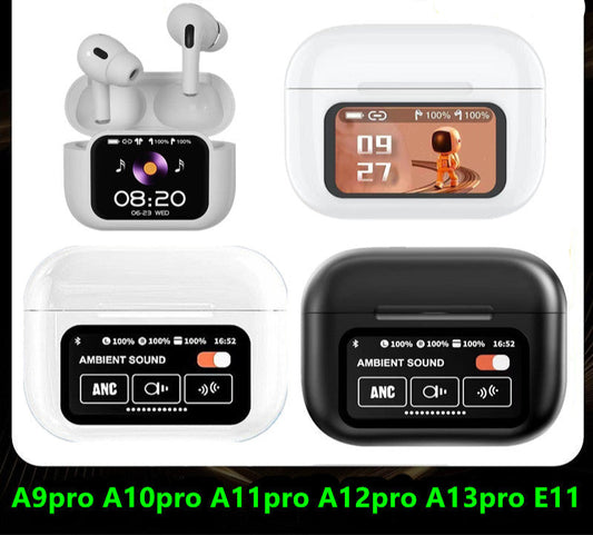 Cross-Border New A9Pro Wireless Bluetooth Headset Smart Color Screen E11 Noise Reduction Headset Game Call In-Ear A9