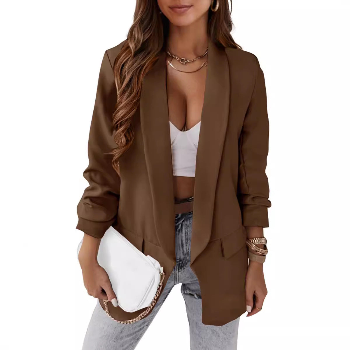 Cross-border Women's Clothing 2024 AliExpress Wish Women's Clothing Autumn New Temperament Professional Slim Fit Small Suit Jacket